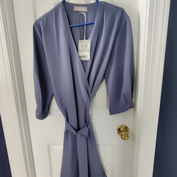 NWT EVERLANE JAPANESE GOWEAVE LONG SLEEVE WRAP DRESS - Picture 2 of 3